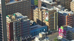 Vue de Johannesburg , ni vue d'un taxi, ni vue d'un avion