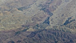 Une vallée proche de Kaboul, vue d'avion