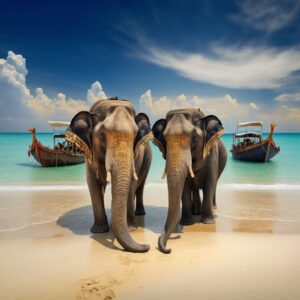 Eléphants en Thailande